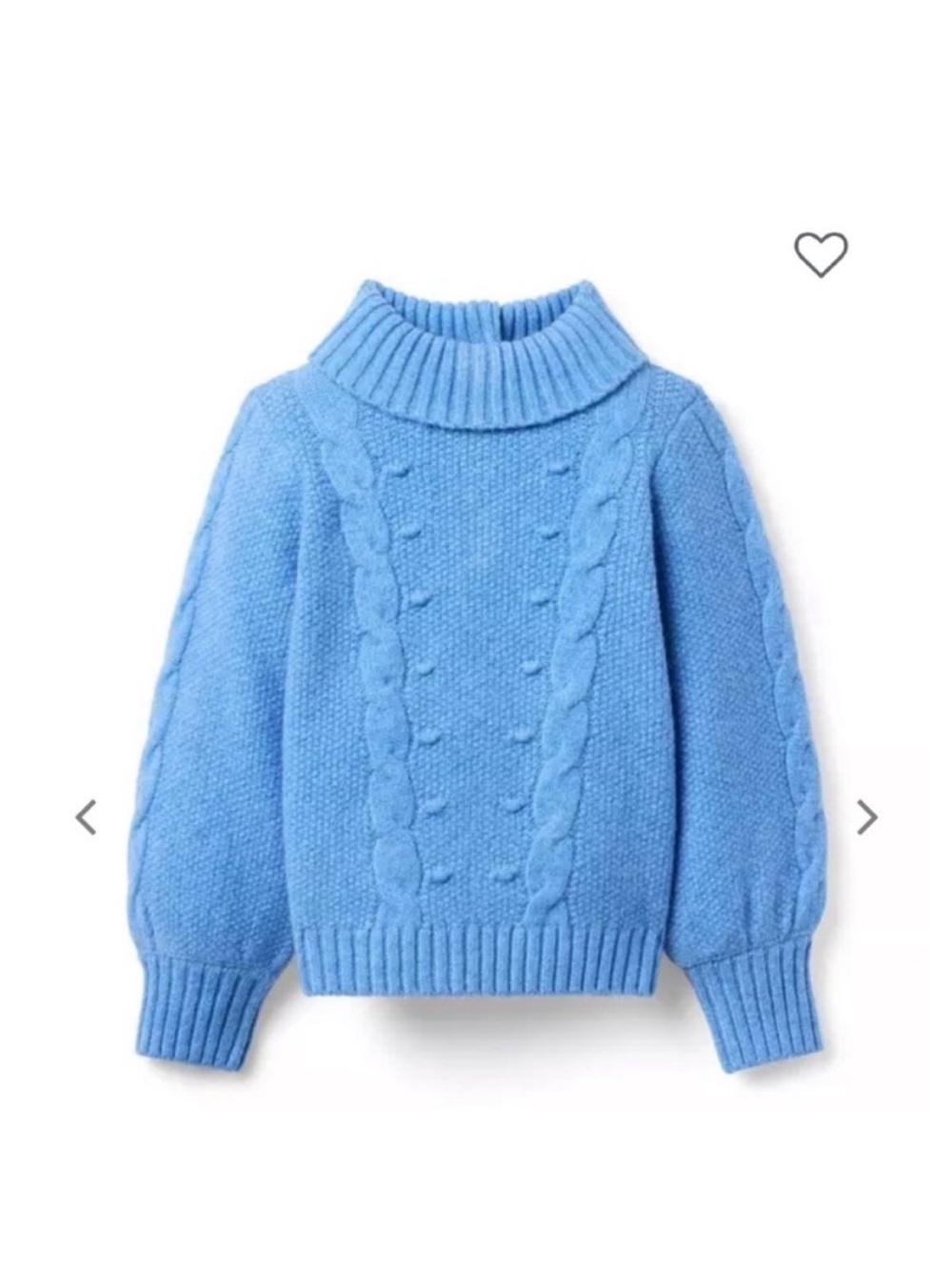 Janie and Jack Light Blue Cable Knit Turtleneck Sweater
